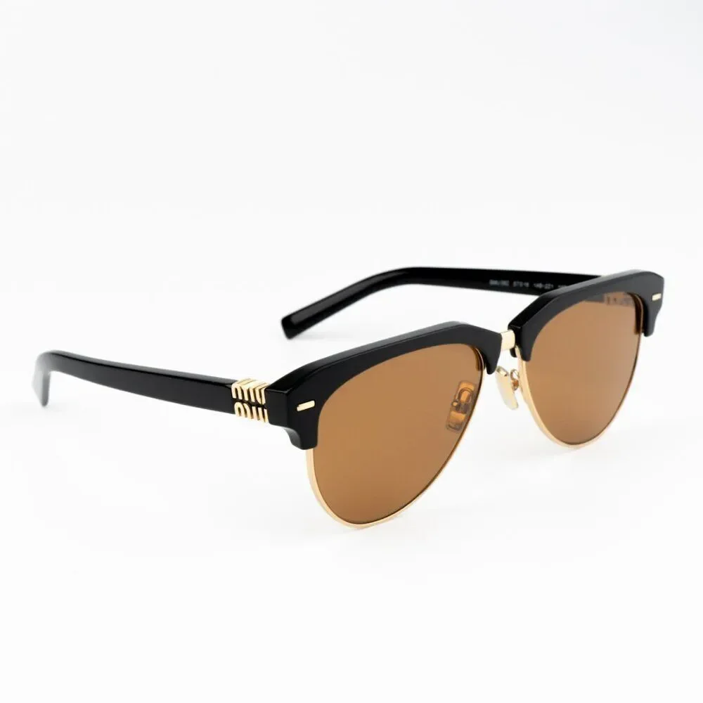 NEW Miu Miu MU09ZS 1AB2Z1 RUNWAY Black Brown Browline Unisex Sunglasses SMU09Z